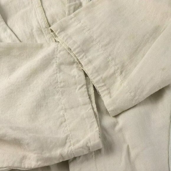 Prairie Underground S Ivory Open Quilted Cotton Hemp Lagenlook Cardigan Smock - Picture 4 of 5